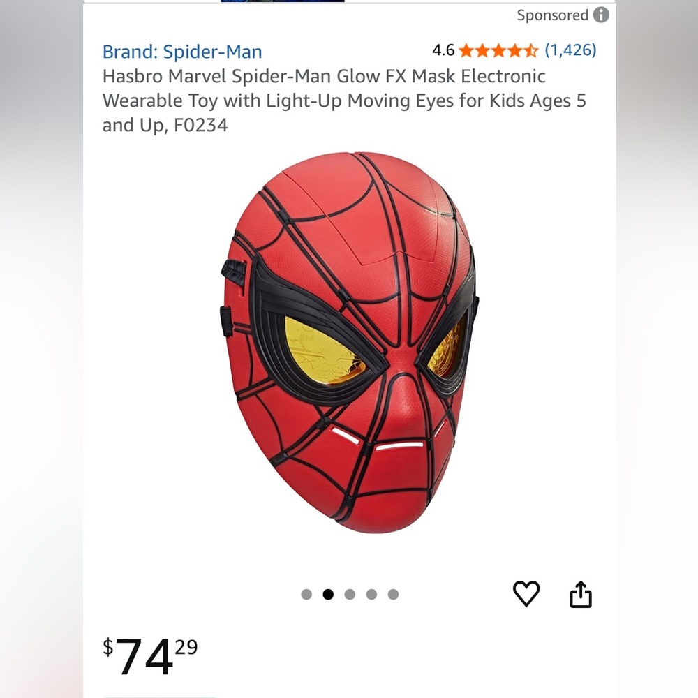 Spider-Man Glow FX Mask